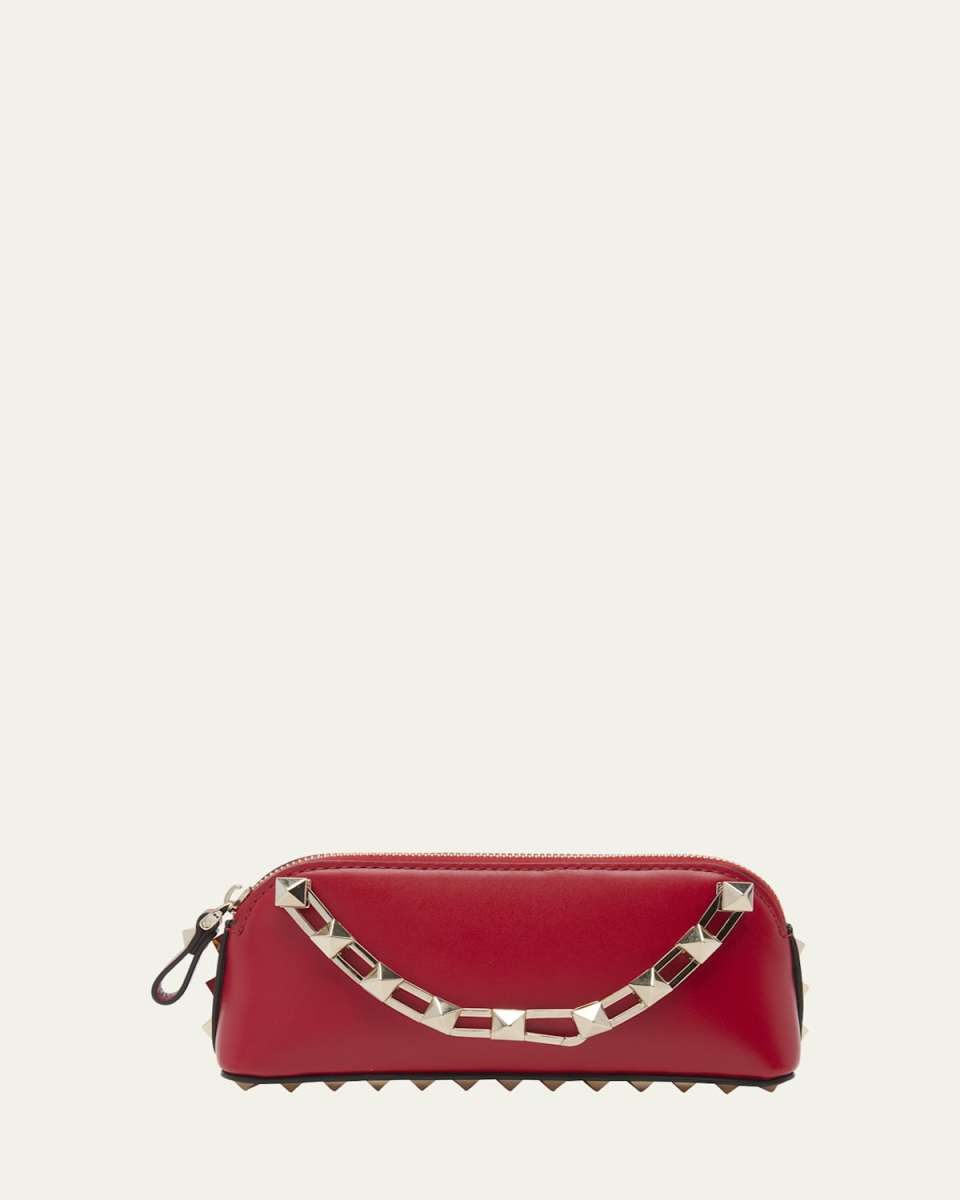 Mini Rockstud Leather Clutch Bag